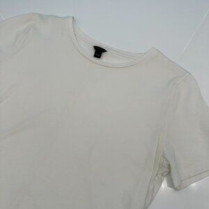 NWOT Ann Taylor Women's‎ Scoop Neck Pima Cotton Short Sleeve Tee, Size L, White